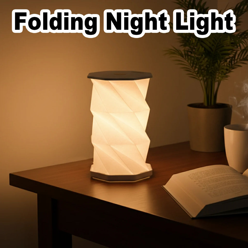 Foldable Table Lamp Portable Desk Light Dimmable Paper Bedroom For Nightstands For Bedroom Nightstand Cordless Touch Control Led